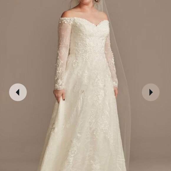 Oleg Cassini Plus Size Wedding Gown - Picture 3 of 4